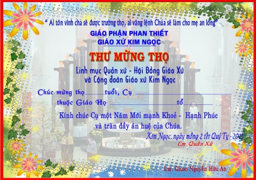 Giáo xứ Kim Ngọc tổ chức mừng thọ nhân dịp tết Nguyên Đán