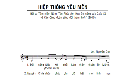 Những bài hát của Năm Tân Phúc Âm Hoá đời sống các giáo xứ và các cộng đoàn sống đời thánh hiến