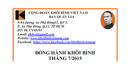 Đồng hành Gia đình Khôi Bình Việt Nam tháng 7/2015