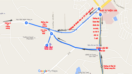 Hướng dẫn giao thông đến nhà thờ Chính tòa Sơn Lộc ngày 01/10/2015