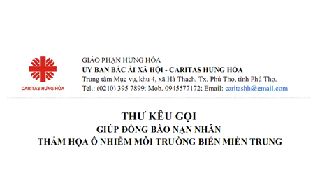 Thư kêu gọi giúp đỡ đồng bào nạn nhân thảm họa ô nhiễm môi trường biển Miền Trung