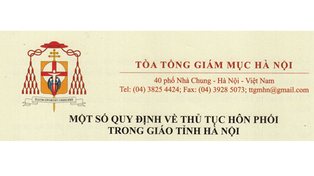 Một Số Quy Định Về Thủ Tục Hôn Phối Trong Giáo Tỉnh Hà Nội