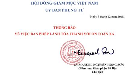 Ủy ban Phụng tự: Thông báo về việc ban Phép lành Tòa Thánh với ơn toàn xá