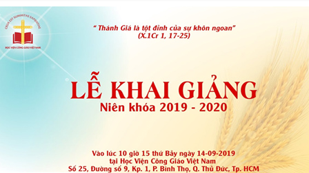 Trực tuyến: Lễ Khai giảng Học viện Công Giáo Việt Nam niên khoá 2019 - 2020