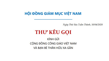 Thư kêu gọi ngày Thứ Sáu Tuần Thánh của Hội đồng Giám mục Việt Nam