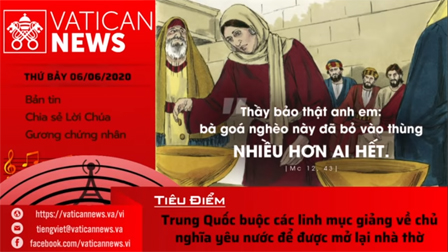 Radio: Vatican News Tiếng Việt thứ Bảy 06.06.2020