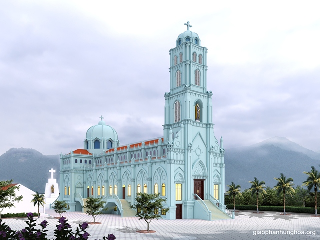 Mô hình ngôi nhà thờ mới của chuẩn xứ Sản Đãng