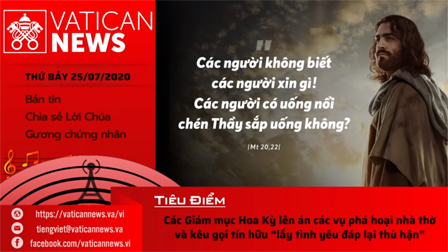 Radio: Vatican News Tiếng Việt thứ Bảy 25.07.2020
