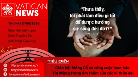 Radio: Vatican News Tiếng Việt thứ Hai 17.08.2020