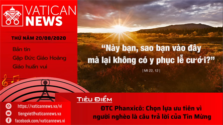 Radio: Vatican News Tiếng Việt thứ Năm 20.08.2020