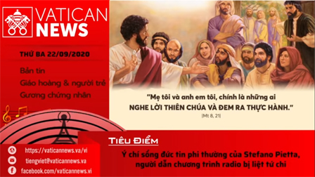 Radio: Vatican News Tiếng Việt thứ Ba ngày 22.09.2020