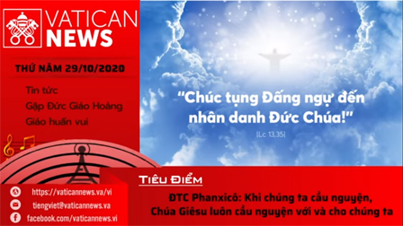Radio: Vatican News Tiếng Việt thứ Năm 29.10.2020