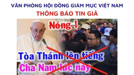 Thông báo tin giả: “Bất ngờ Tòa Thánh lên tiếng tình hình cha Antôn Đặng Hữu Nam”