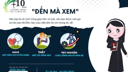 Hội Dòng Mến Thánh Giá Hưng Hoá: Thông báo chương trình sinh hoạt hè cho Tu Sinh nữ