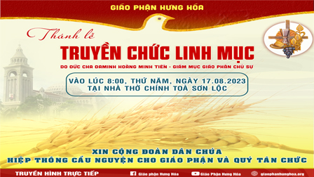 Thông báo thánh lễ truyền chức linh mục, ngày 17.08.2023