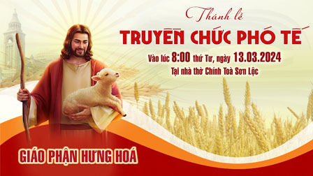 Thông báo thánh lễ truyền chức Phó tế, ngày 13.03.2024