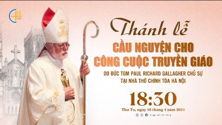 Trực tiếp thánh lễ do Đức Tổng Giám mục Paul Richard Gallagher chủ sự tại nhà thờ Chính Tòa Hà Nội