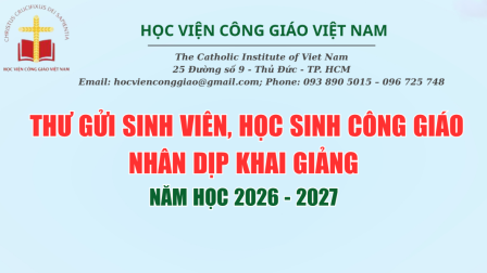 Thư Gửi Sinh Viên, Học Sinh Công Giáo Nhân Dịp Khai Giảng Năm Học 2026 - 2027